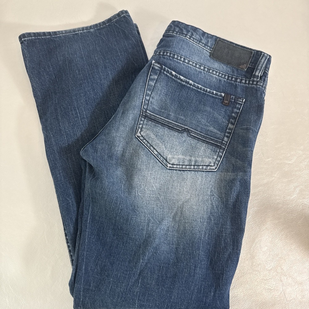 Buffalo David Bitton Distressed Blue Denim Boot Cut Jeans Mens Size 34x34